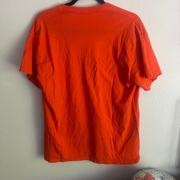 Orange T Shirt Short Sleeve Crew Neck Basic Everyday Casual Top - Picture 5 of 5